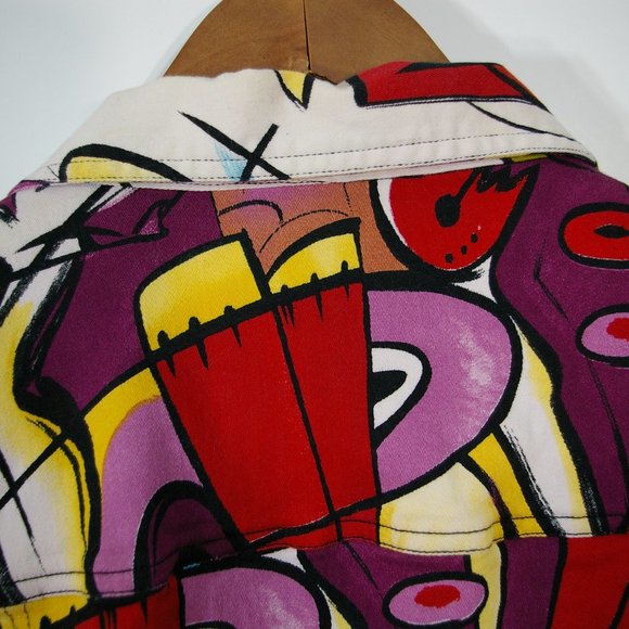 Bellissima Jean Jacket Size XL Abstract - Picture 7 of 7
